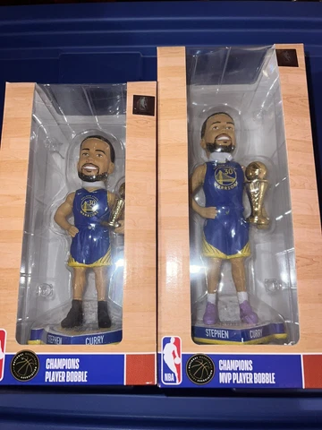 Steph Curry 2022 Champions Bobblehead & MVP Bobblehead NIB Never Been Displayed Cover
