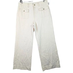 Pantalones de mezclilla Ryegrass para mujer 16 piernas anchas bolsillo frontal de gran tamaño boho crema informales - Imagen 1 de 12