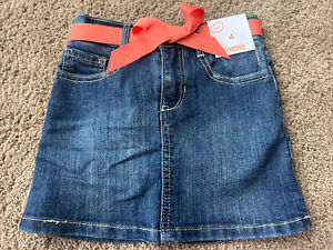 NWT Gymboree Girls Citrus Orange Jean Skirt Skort Size 4