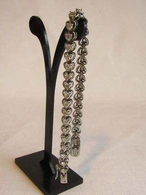 Brazalete tenis Ross Simons plata esterlina circonita cúbica corazones 7,5" Foto 1 de 4