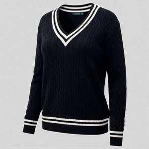 Lauren Ralph Lauren dunkelblau Tennis Cricket Pullover Gr. 2x Preppie Y2K - Bild 1 von 8