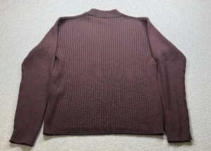 Bachrac Dark Brown Ribbed Mock Neck L/S Sweater Top M Woolblend Made in Italy - Picture 1 of 8