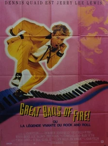 "GREAT BALLS OF FIRE" Affiche 1989 (Dennis QUAID est Jerry Lee LEWIS) 120x160cm - Picture 1 of 1