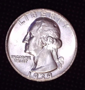 Cuarto de dólar Washington 1939-D sin circular 25(C) Denver como nuevo #063 - Imagen 1 de 2