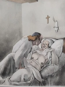 BRUNELLESCHI CURIOSA GRAVUR FARBEN VELIN JUNGE FRAU B15 - Bild 1 von 2