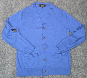 Banana Republic Cardigan Sweater Mens Large Blue Italian Merino Wool - Picture 1 of 7
