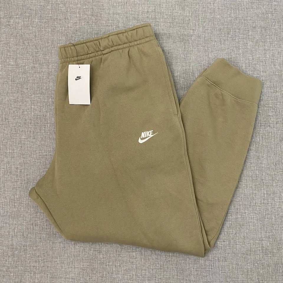 Mens Size M Nike Sportswear Club Fleece Joggers Sweat Pants Tan Brown BV2671-247