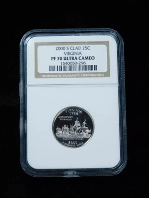 2000-S 25c Proof Virginia State Quarter - NGC PF70 Ultra Cameo - Image 1 of 4