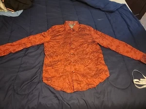 Robert Graham Long Sleeve Button Shirt Mens Large Red Floral - Picture 1 of 12
