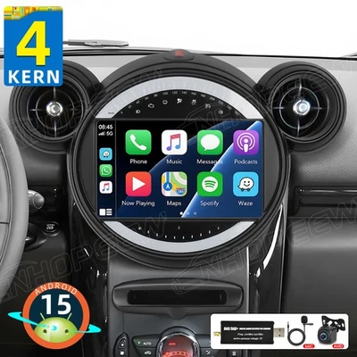 64GB Android 15 AutoRadio GPS CarPlay FM DAB+ Für BMW Mini Cooper R60 Countryman - Bild 1 von 4