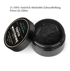 2x 100% Natürlich Aktivkohle Zahnaufhellung Pulver für Zähne - Bild 1 von 4