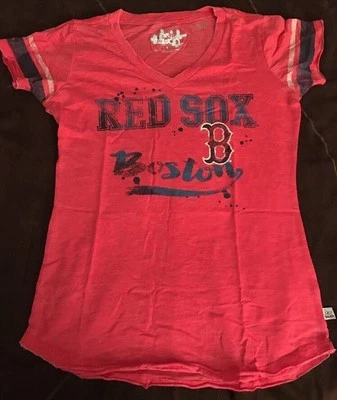 Touch By Alyssa Milano Boston Red Sox Women's Red V-Neck T-Shirt Small - Image 1 of 4