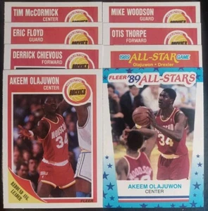 1989-90 FLEER MASTER TEAM SET 7/7 + STICKER HOUSTON ROCKETS AKEEM HOF MINT 05072 - Picture 1 of 10