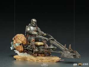 IRON STUDIOS 1/10 The Mandalorian on Speederbike 7in Static Figure Statue Model - Picture 1 of 10
