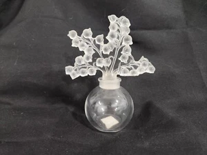 Lalique Perfume Bottle France Clairefontaine Lily of the Valley Crystal 4 5/8" - Picture 1 of 4