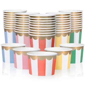50-count 9-oz Disposable Paper Ice Cream Cups Dessert Bowls for Hot or Cold - Picture 1 of 7