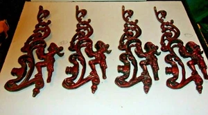 4 VINTAGE CAST ALUMINUM Chandelier ARMS Or Lamp Parts 11" Tall x 4 1/2" WIDE - Picture 1 of 3