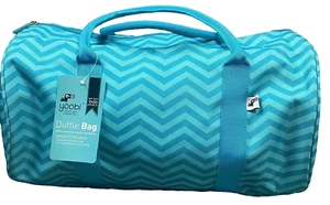 Yoobi “DUFFLE BAG” Aqua Chevron Adjustable Shoulder Strap Two Side Pockets. - Picture 1 of 5