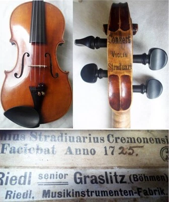 OLD GERMAN VIOLIN E. RIEDL 1920 / 1930 -video- ANTIQUE MASTER バイオリン скрипка 578 - Image 1 of 4