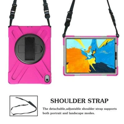 Hybrid Rugged Hard With Strap Tough Rotating Case Cover For iPad 2 3 4 iPad 5 6 - Image 1 of 4