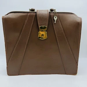 Vtg Pilots Luggage Leather Briefcase US Government Type VIII KK-B-650 with Key - Picture 1 of 10