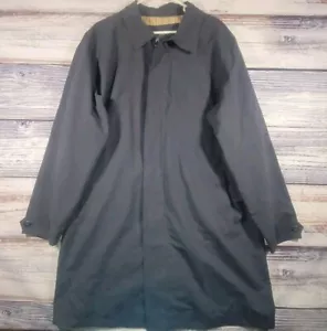 Gabardina LL Bean para hombre grande azul marino forro a cuadros ligera - Imagen 1 de 6