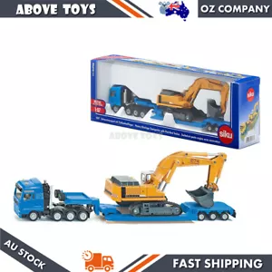 Siku 1:87 MAN Haulage Low Loader Transporter With Liebherr Excavator Diecast Toy - Picture 1 of 7