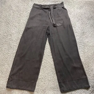 Bella Dahl Dark Gray High Waisted Wide Leg Belted Tencel Pants Womens Large - Picture 1 of 10
