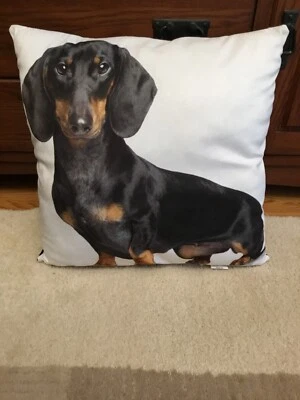Almohada Mainstays negra/bronceada Dachshund para perro 18X18 Foto 1 de 4