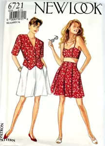 Simplicity New Look 6721 Size 6-16 Jacket Top Shorts Skirt Bralette-top Uncut - Picture 1 of 2