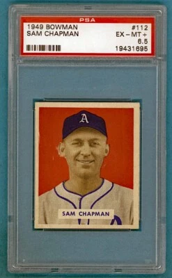 1949 Bowman Sam Chapman #112 PSA 6.5! Athletics! - Image 1 of 2