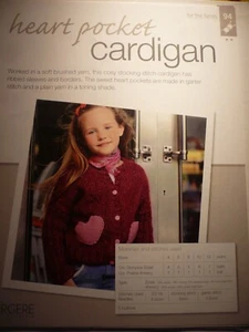 Heart Pocket Cardigan Knitting Pattern from Bergere de France Magazine - Picture 1 of 2