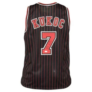 Toni Kukoc Signed Chicago Black Pinstripe Basketball Jersey (Beckett) - Picture 1 of 3