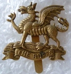 WW2 East Kent Regiment Cap Badge Brass Economy maker JR Gaunt Original - Picture 1 of 2