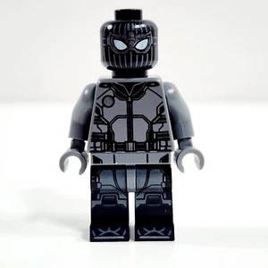 Lego Spider-Man Minifigure Black & Gray Stealth Suit Marvel 76128 sh0578 - Picture 1 of 2