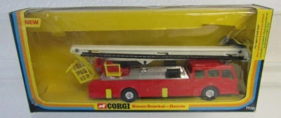 CORGI #1126 SIMON SNORKEL - DENNIS DIE-CAST FIRE ENGINE TRUCK 1977 BOX WEAR - Image 1 of 3