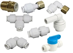 John Guest Hot Water 12mm Tube Pushfit Fittings Watermark - kit includes 8 piece - Picture 1 of 9