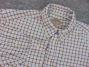Bills Khakis Shirt Mens Large Classic Fit Blue Brown Plaid Made in USA - Picture 1 of 8