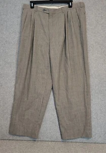 Vintage Monsieur Givenchy Pants Men 42R Black White Check Pleated Front Trousers - Picture 1 of 18