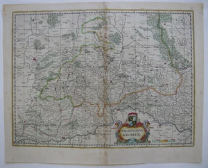 Oberpfalz Bayern kolor Kupferstichkarte Blaeu 1662 Palatinatus Bavariae - Bild 1 von 1