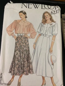 VNTG NEW LOOK #6237 DAMEN BLUSE UND ROCK MUSTER GRÖSSE 8-18 - Bild 1 von 3