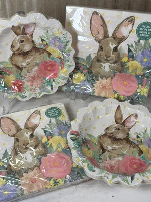 The Pioneer Woman Conejo de Pascua Primavera 24 Platos de Papel, 40 Servilletas Granja Foto 1 de 4