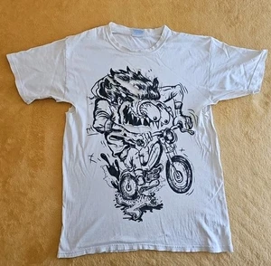 Ed Roth Ape Fink Rat Fink Shirt Y2K Distressed weiß Gr. M Vintage - Bild 1 von 9