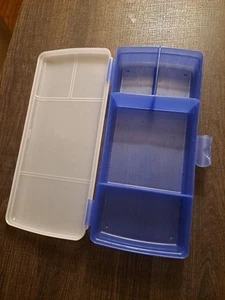 Tupperware Lunch N Things Divided Hinged Container Crafts Organizer #4195 - Picture 1 of 6