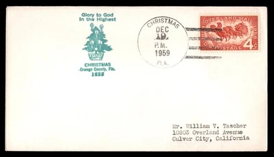 Mayfairstamps EE. UU. 1959 Árbol de Navidad Cancelar Cubierta aau_79233 Foto 1 de 2