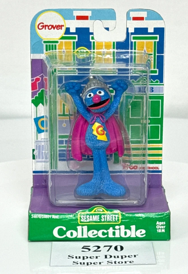 1997 Muppets Super Grover Toy Figure Ctw Sesame Street Original Unopened RARE
