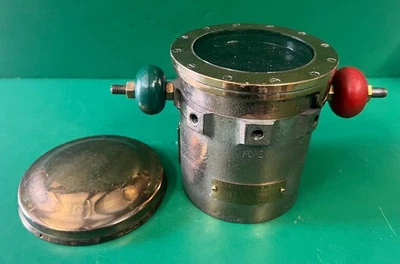 1944 ВМС США ТВЕРДЫЙ ЛАТУННЫЙ СПАСАТЕЛЬНЫЙ ЛОДОЧНЫЙ КОМПАС - - Изображение 1 из 4