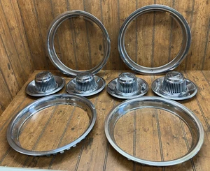 4 Chevrolet Motor Division Rally Wheel Center Caps 3925805 w/Beauty Rings - Picture 1 of 7