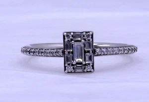 PANDORA Sparkling Square Halo Ring ( RETIRED) - Picture 1 of 5
