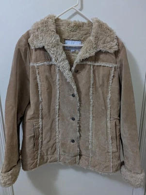 Abrigo forrado con bolsillos de gamuza marrón claro para mujer talla XL Wilson de cuero Máxima Foto 1 de 4